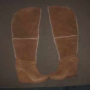 Nine West over the knee high wedges- size 10